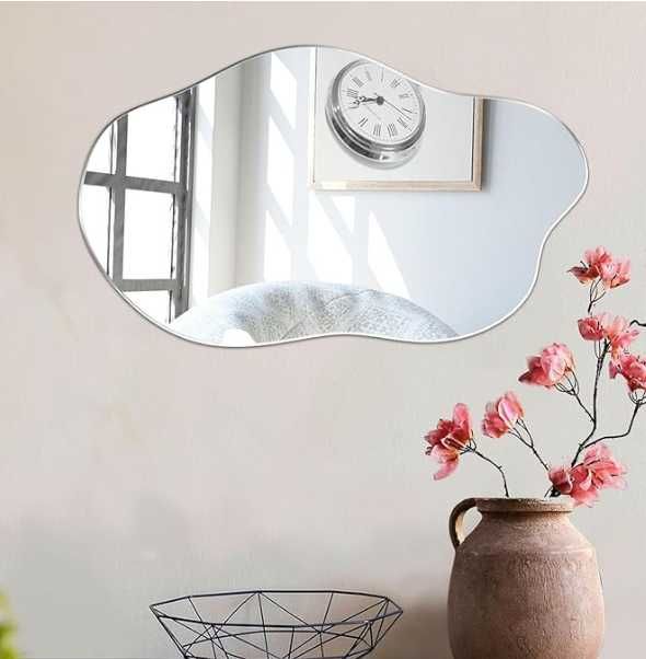 Lustro nieregularne bezramowe samoprzylepne HD dekoracyjne 30 x 50,6cm