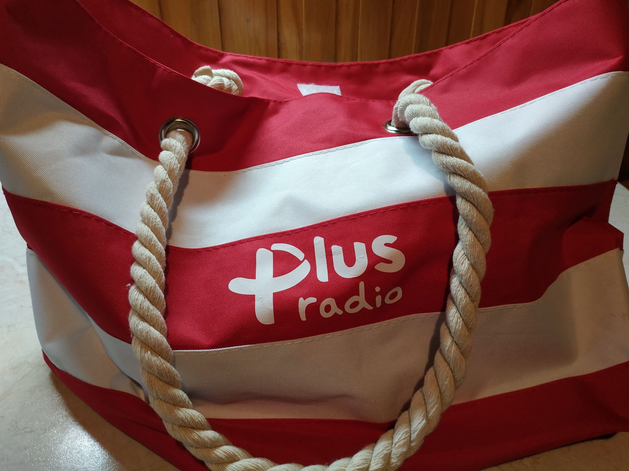 Sportowa torba na zakupy, na plażę Radio Plus(nowa,metka)