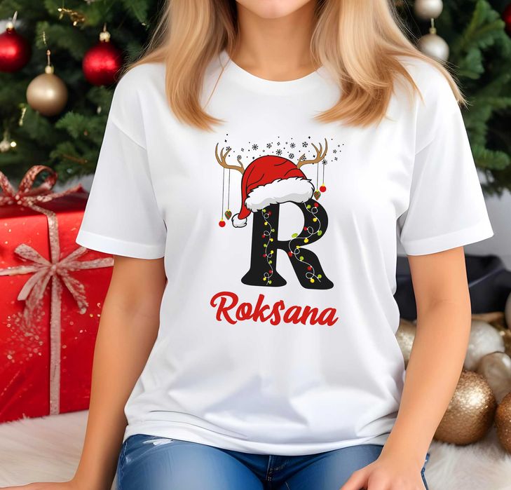 koszulka świąteczna, koszulka imię prezent pod choinkę wesołych świąt