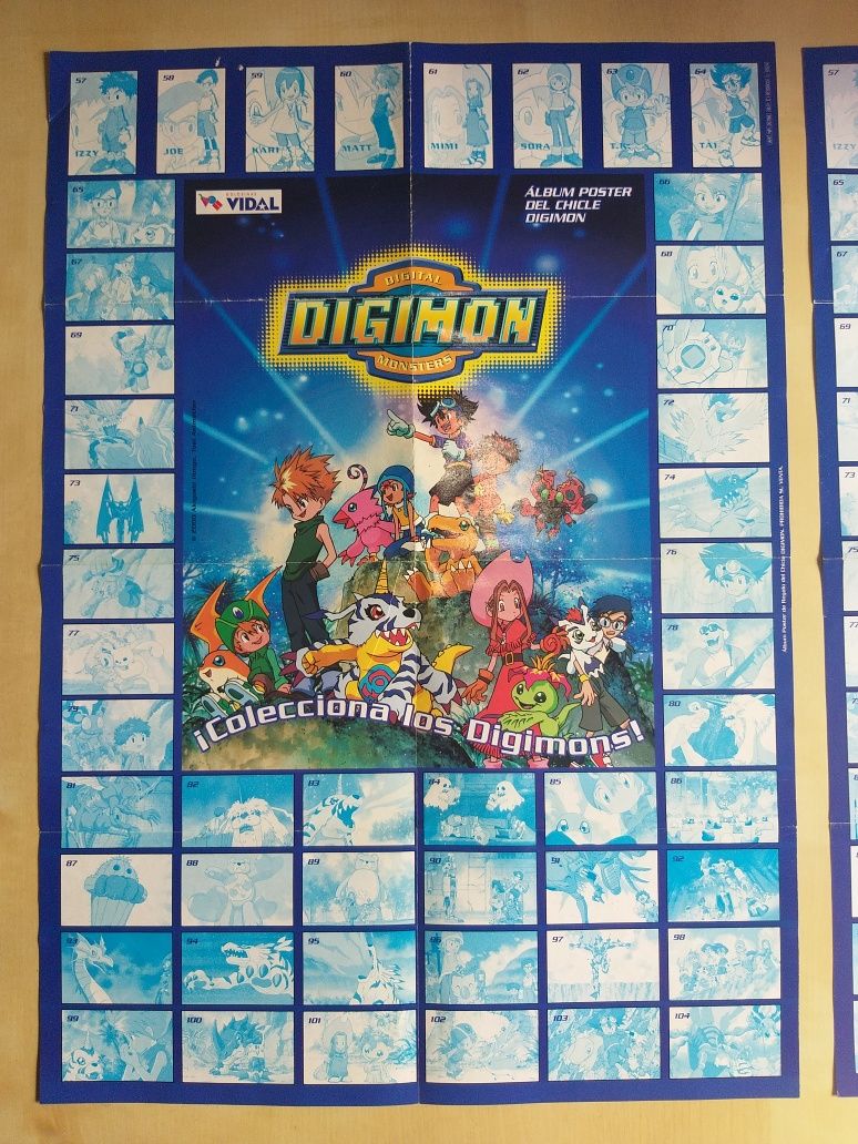 Poster caderneta chiclas Vidal Digimon