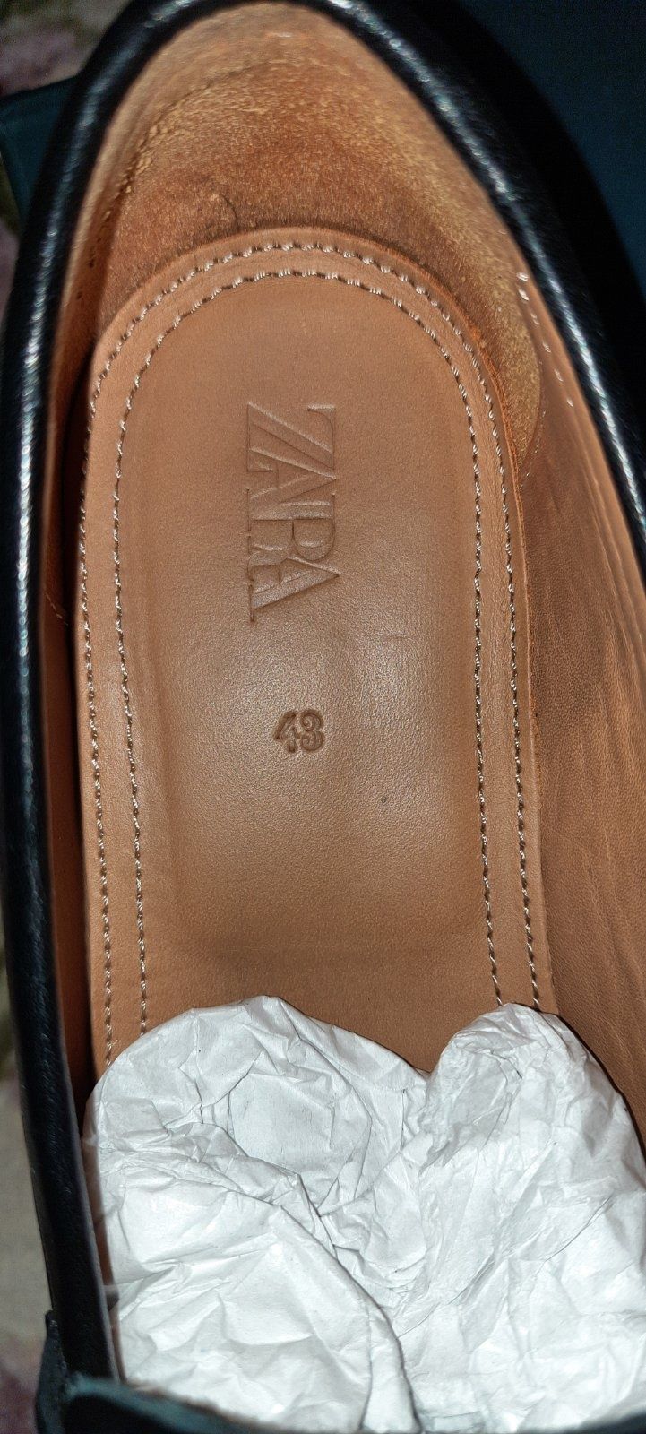 Шкіряні туфлі Zara 43р
