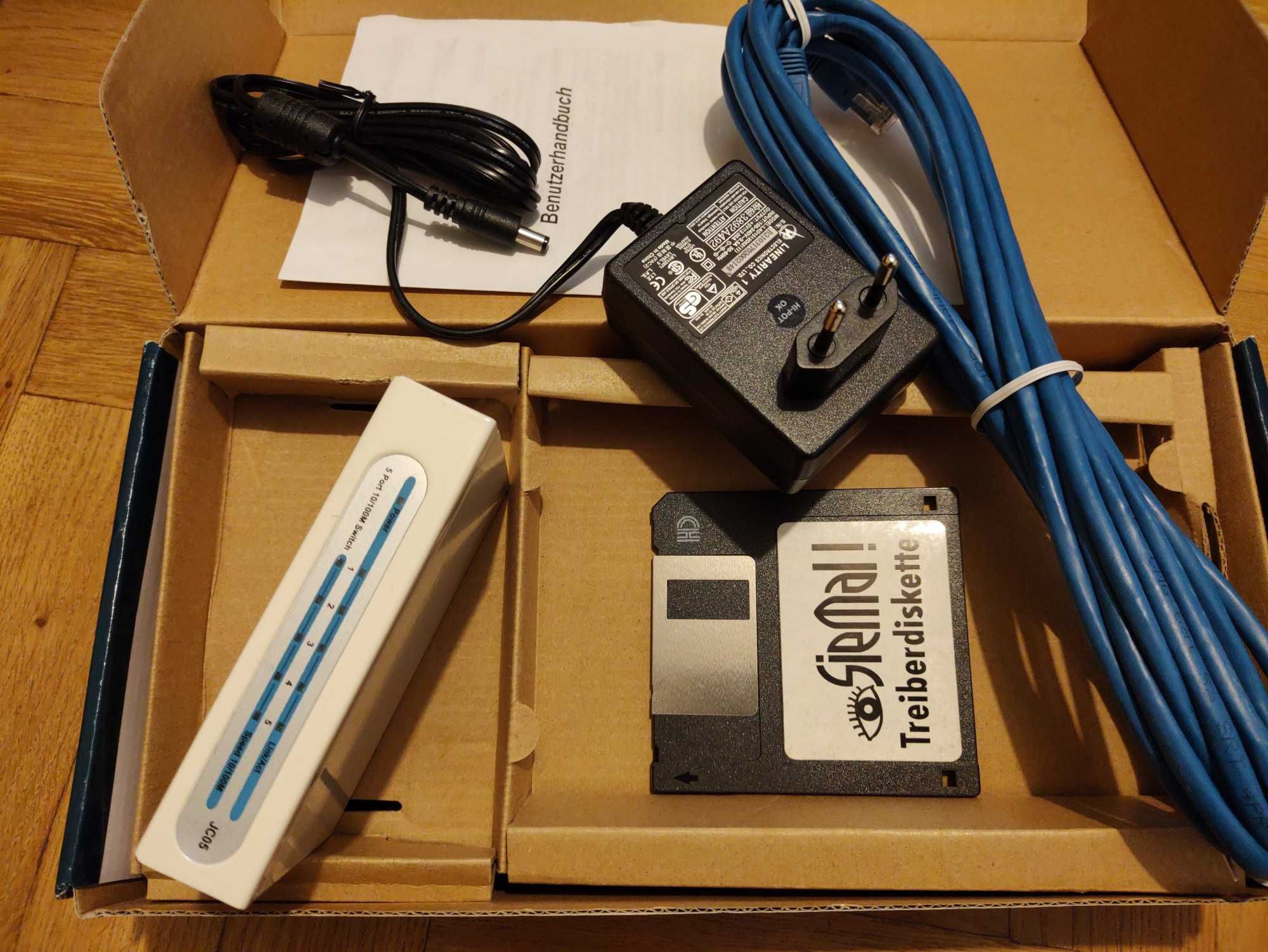 Switch 10/100 Mbps, zasilacz 5v2A, kabel ethernet