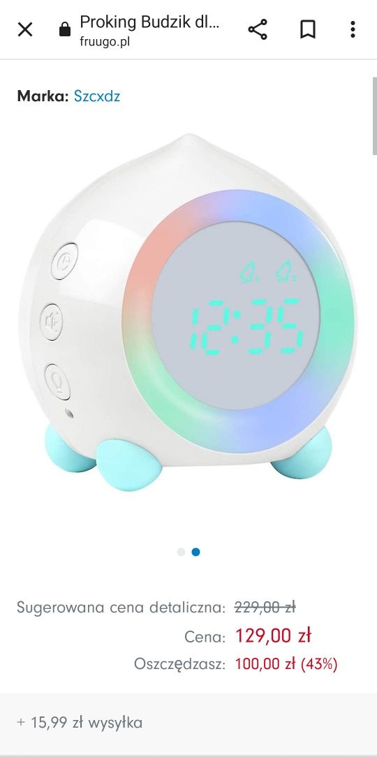 Budzik alarm clock dla dziecka