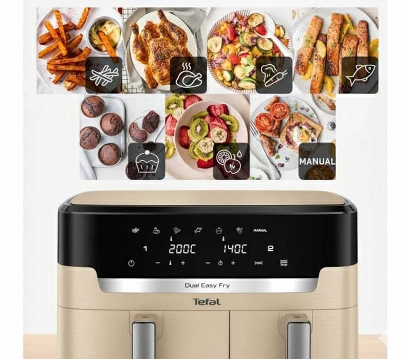 Air Fryer TEFAL DUAL EASY FRY XXL EY942HE0 Frytkownica 11L