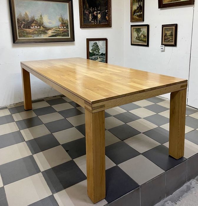 Стіл масивний дерево 2093 дуб стол стулья кожа 2094