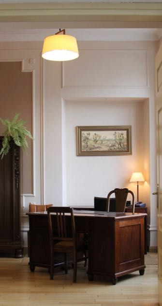 Komplet BOVER Oświetlenia Biura Domu Salonu 2 lampy 3 kinkiety SKÓRA