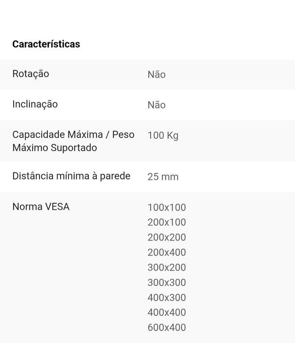 Suporte Vesa - 32'' a 84''