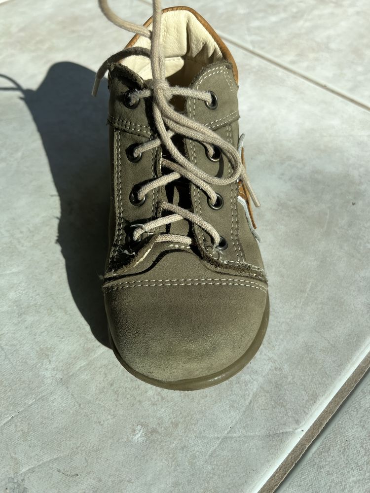 Buty dziecięce Emel 24 zielone nubuk skóra