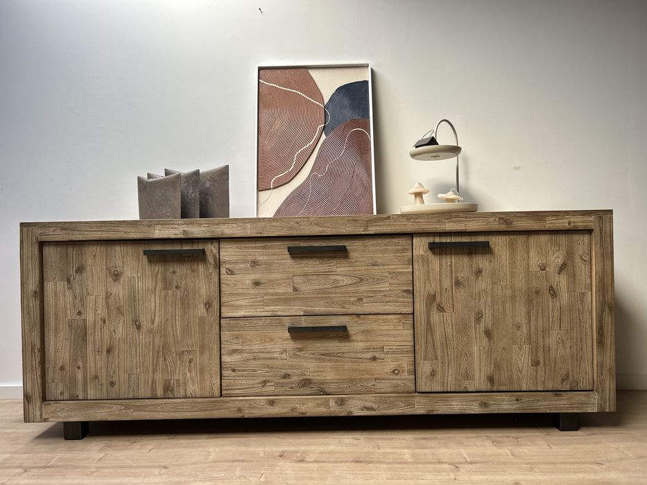 Komoda nowoczesna drewniana akacja rustykalna farmhouse RTV pod tv