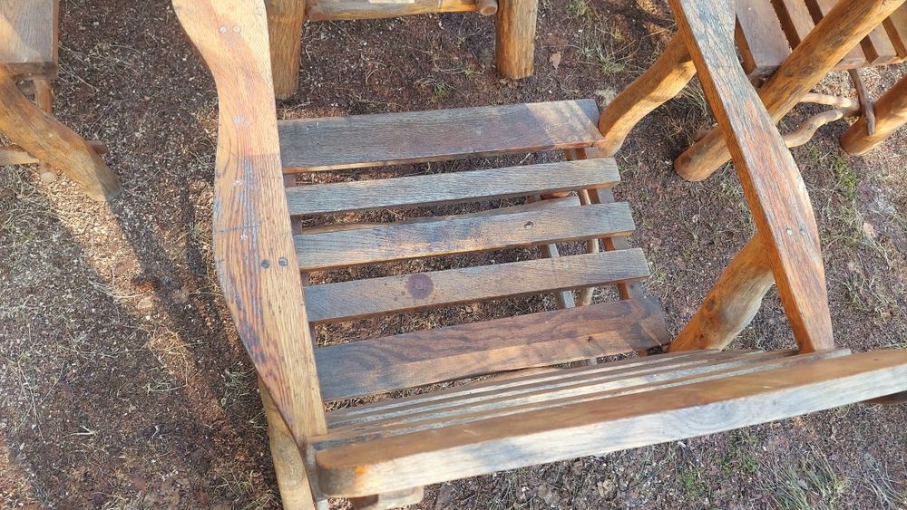 Zestaw tarasowy ogrodowy dębowy stół ławy - sofy fotele