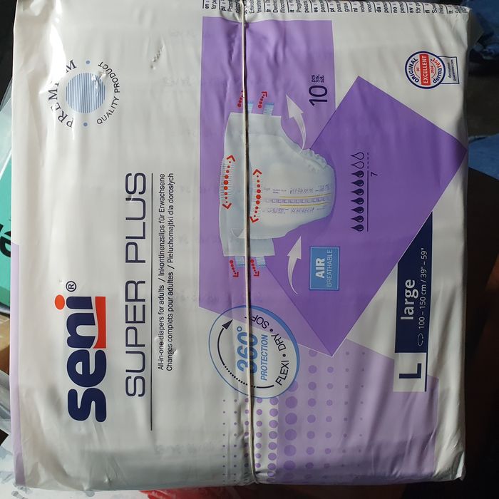 Nowe seni super plus pieluchy pampersy seni L Super plus