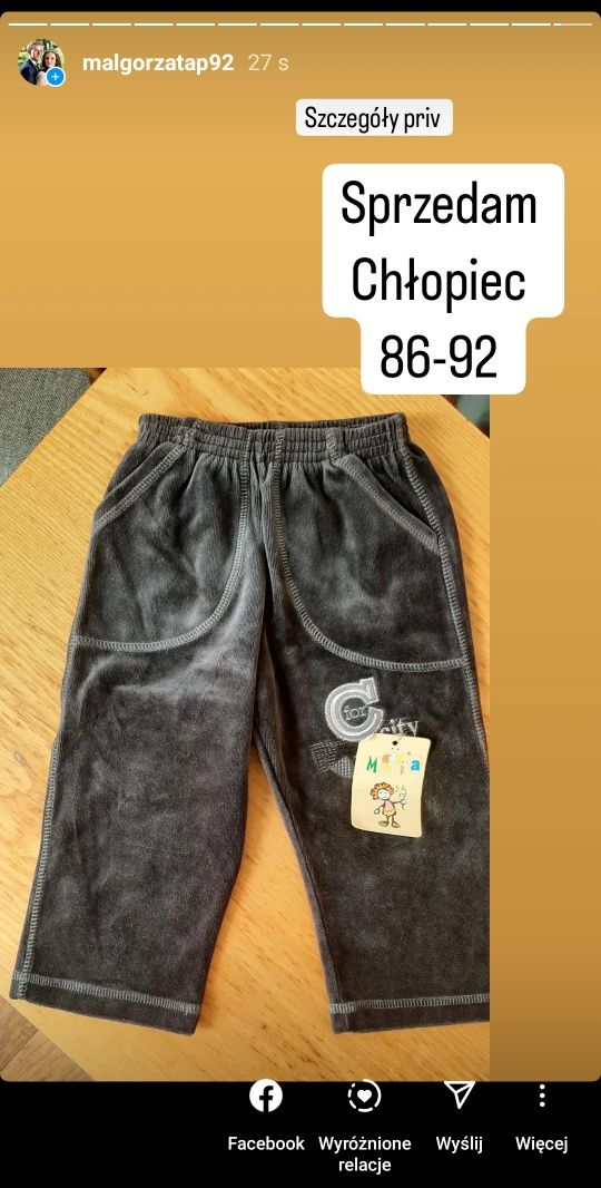 Spodnie dla chłopca 86
