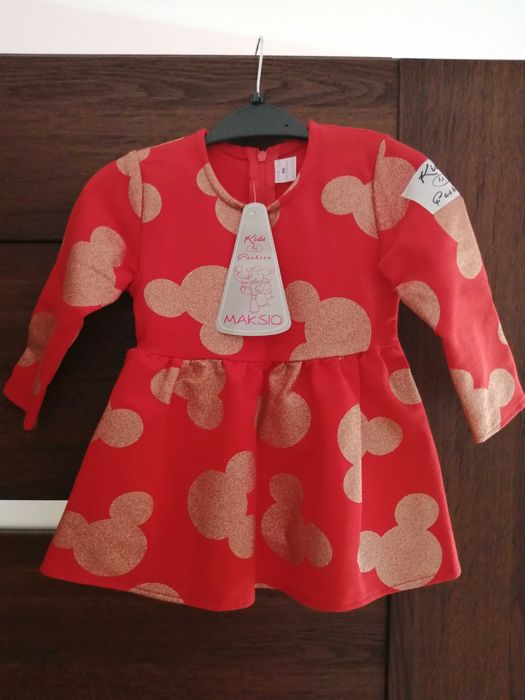 Sukienka czerwona Myszka Miki r. 86
