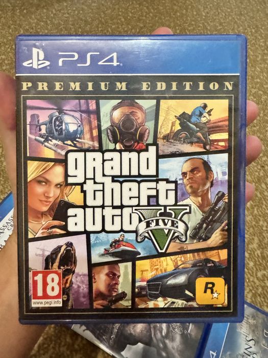 Диски PS 4 - GTA 5, The Last Of Us 2, Assasin Creed Vallhala