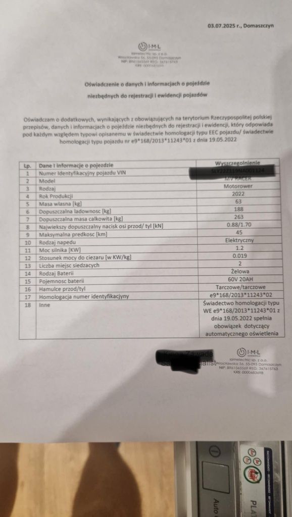 Nowy skuter elektryczny IML