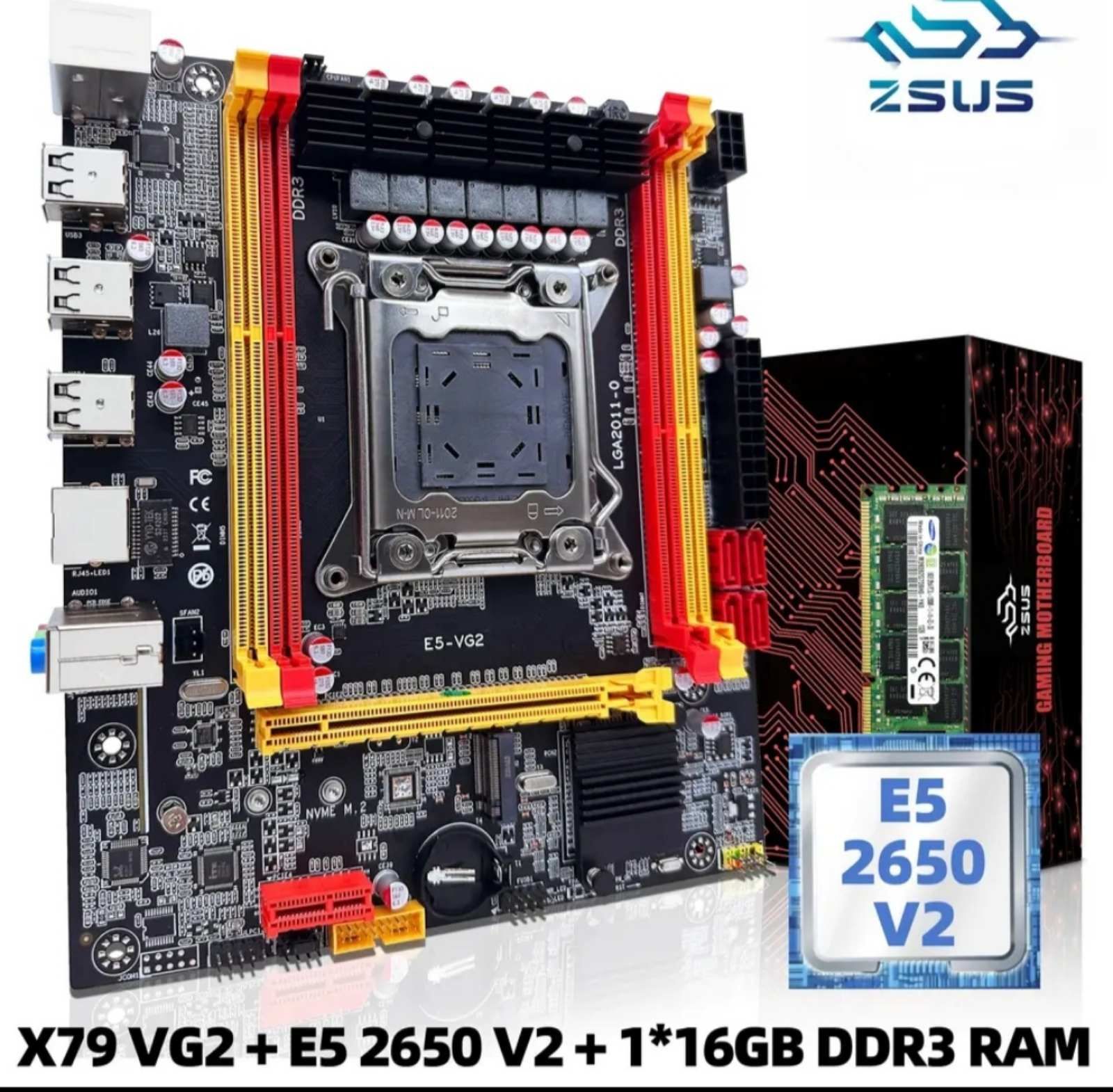 Игровой набор zsus x79, xeon e5 2650v2, 16 ОЗУ.