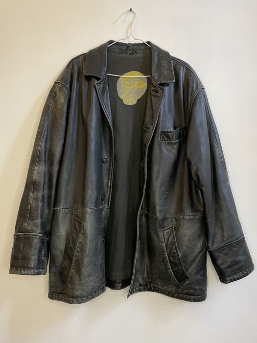 Кожанка hugo boss vintage leather jacket