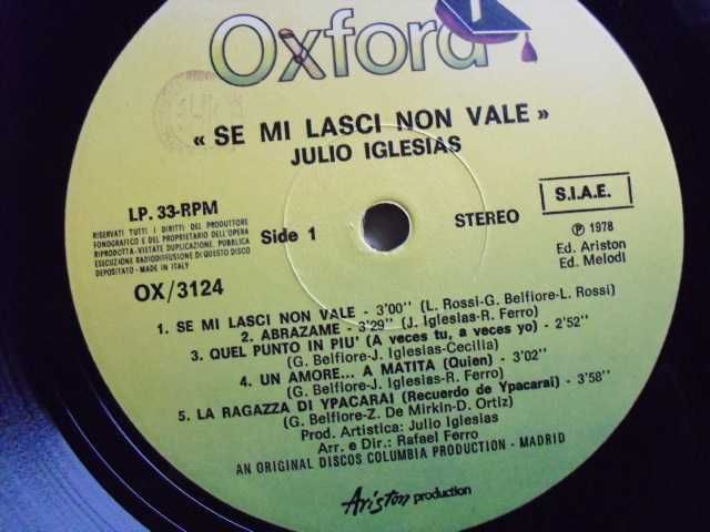Julio Iglesias "Se Mi Lasci Non Vale" - płyta winylowa
