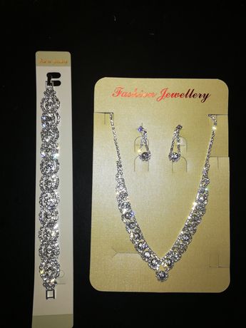 Свадебный набор ожерелье, серьги, браслет