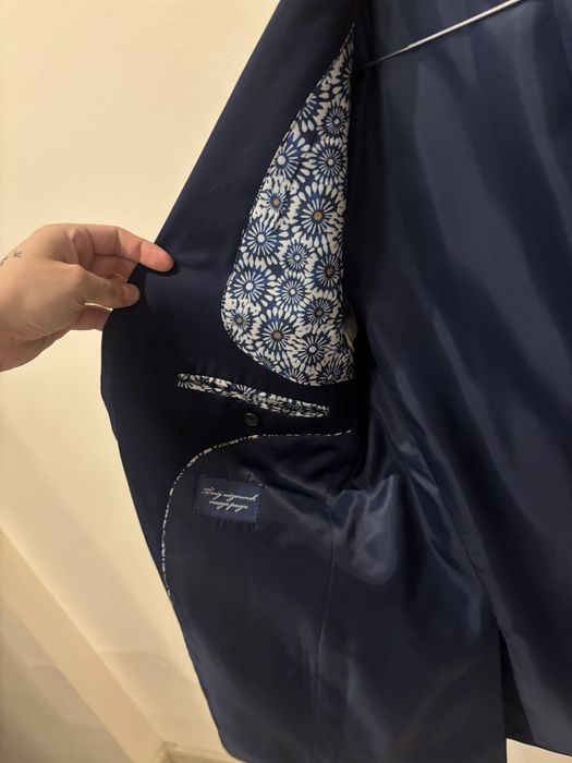 Męski garnitur PAWO granatowy + spodnie komplet  stan idealny