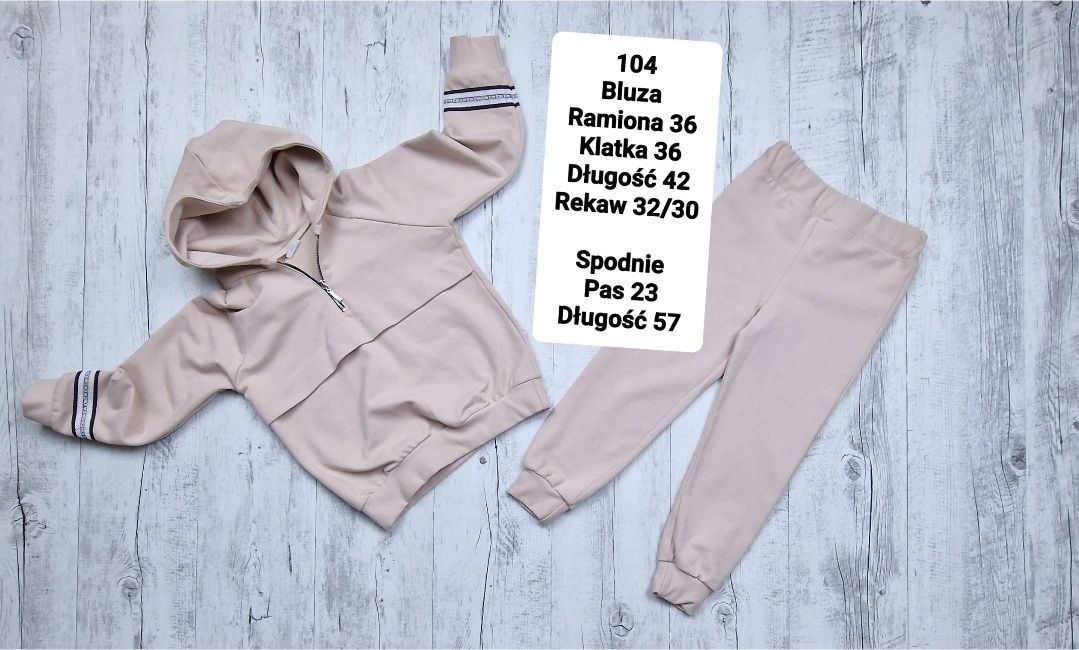 Dres dziewczęcy bawełniany Bluza i spodnie 92,98,104