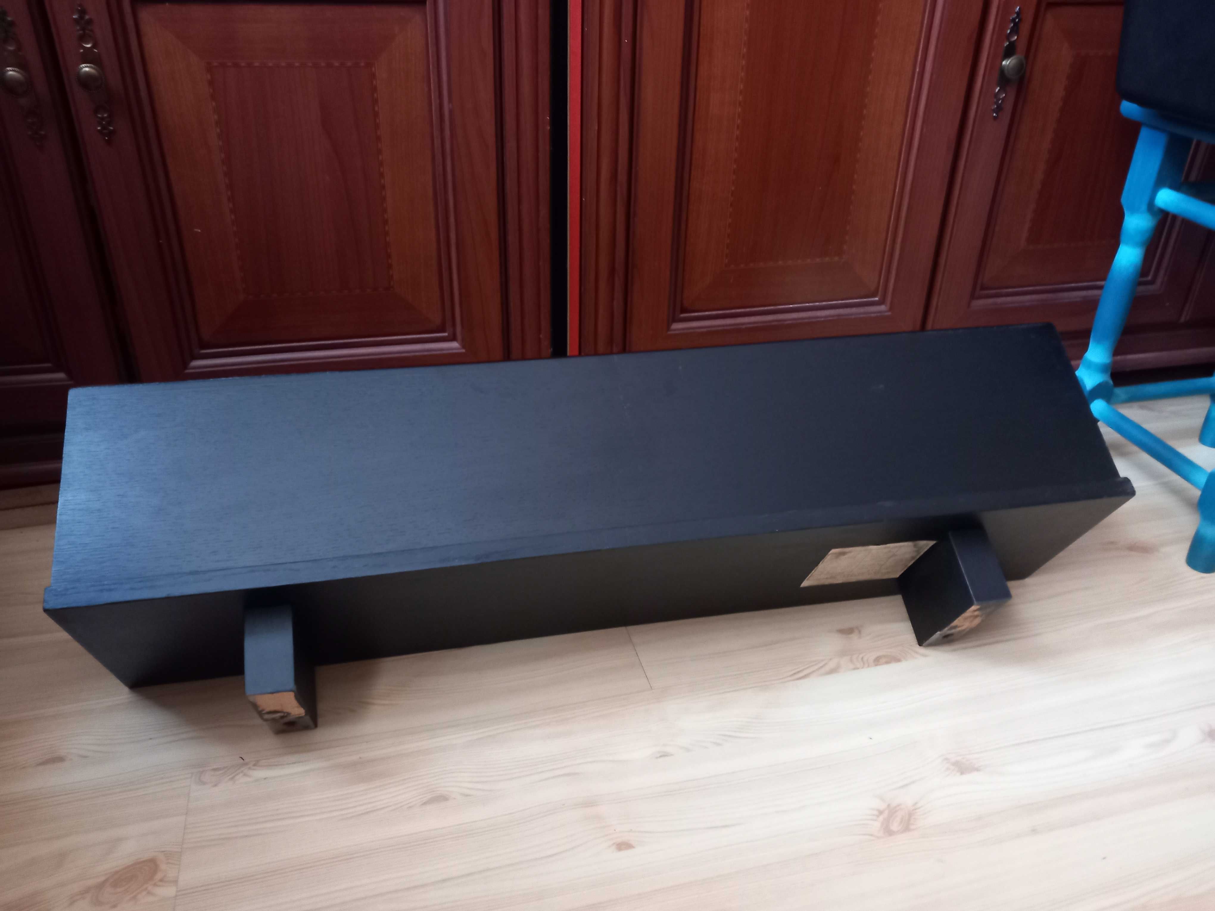 Półka wisząca czarna z płyty MDF 90x27x20 cm