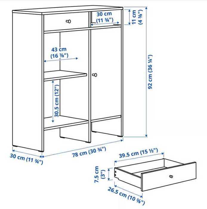 Szafka kredens biały BAGGEBO Ikea