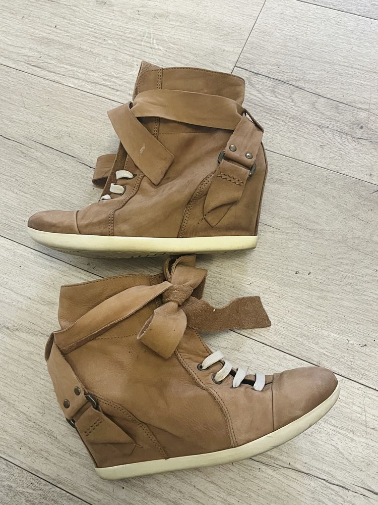 Buty botki jesienne wiosenne skórzane 37