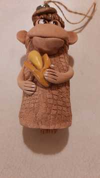 Сувенірний дзвіночок "Мавпочка" кераміка ручна робота