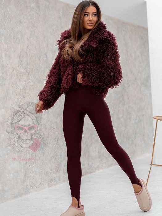 Futerko futro Bordowe Lis Jak Naturalne lama miękkie S,M,L