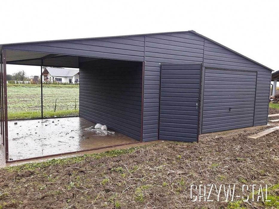 Garaż Blaszany Otwarty / Otwarta Wiata Garażowa - Blaszak – GRZYWSTAL