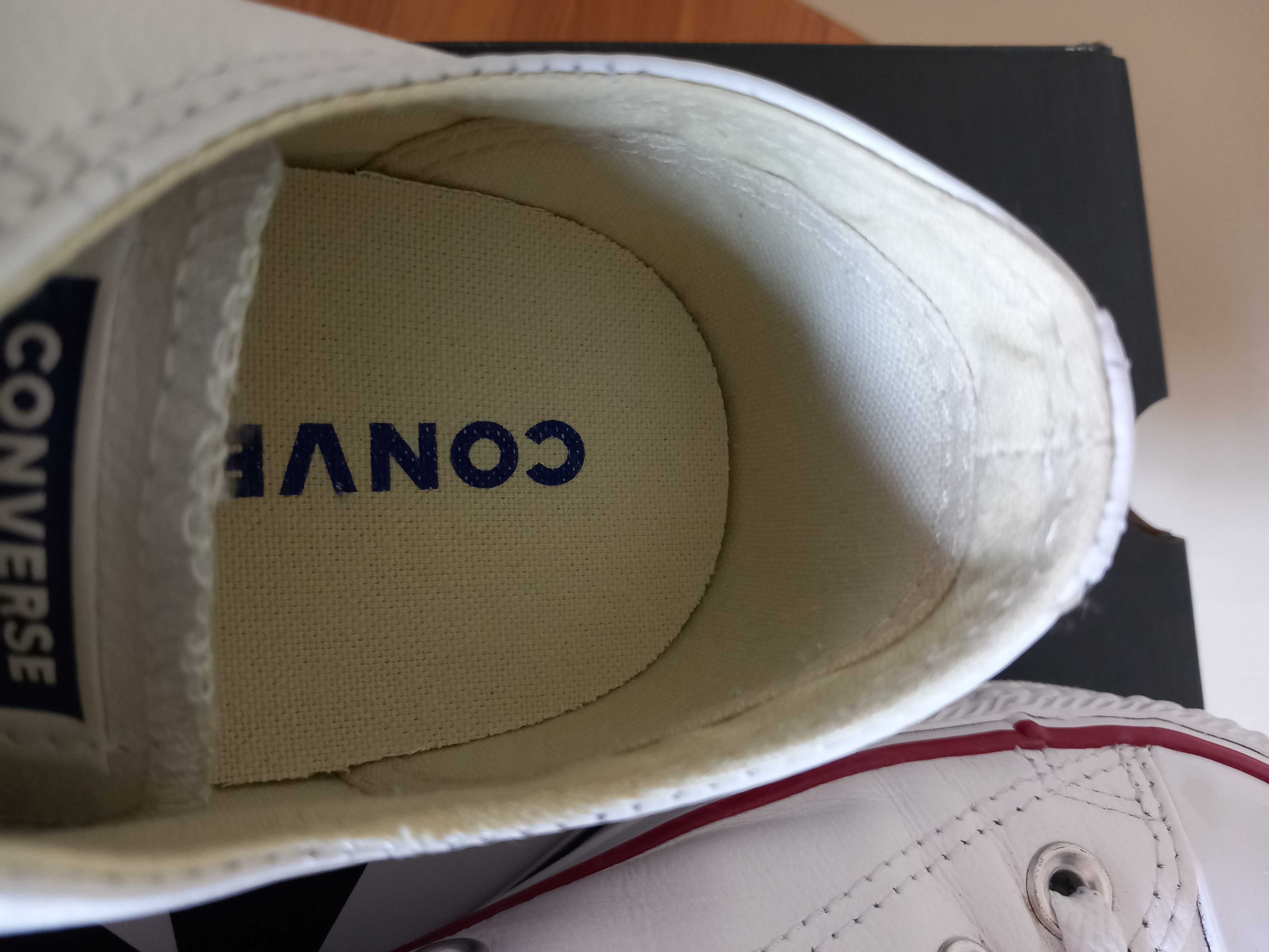 Converse All Star białe trampki niskie klasyczne oryginał, skórzane 41