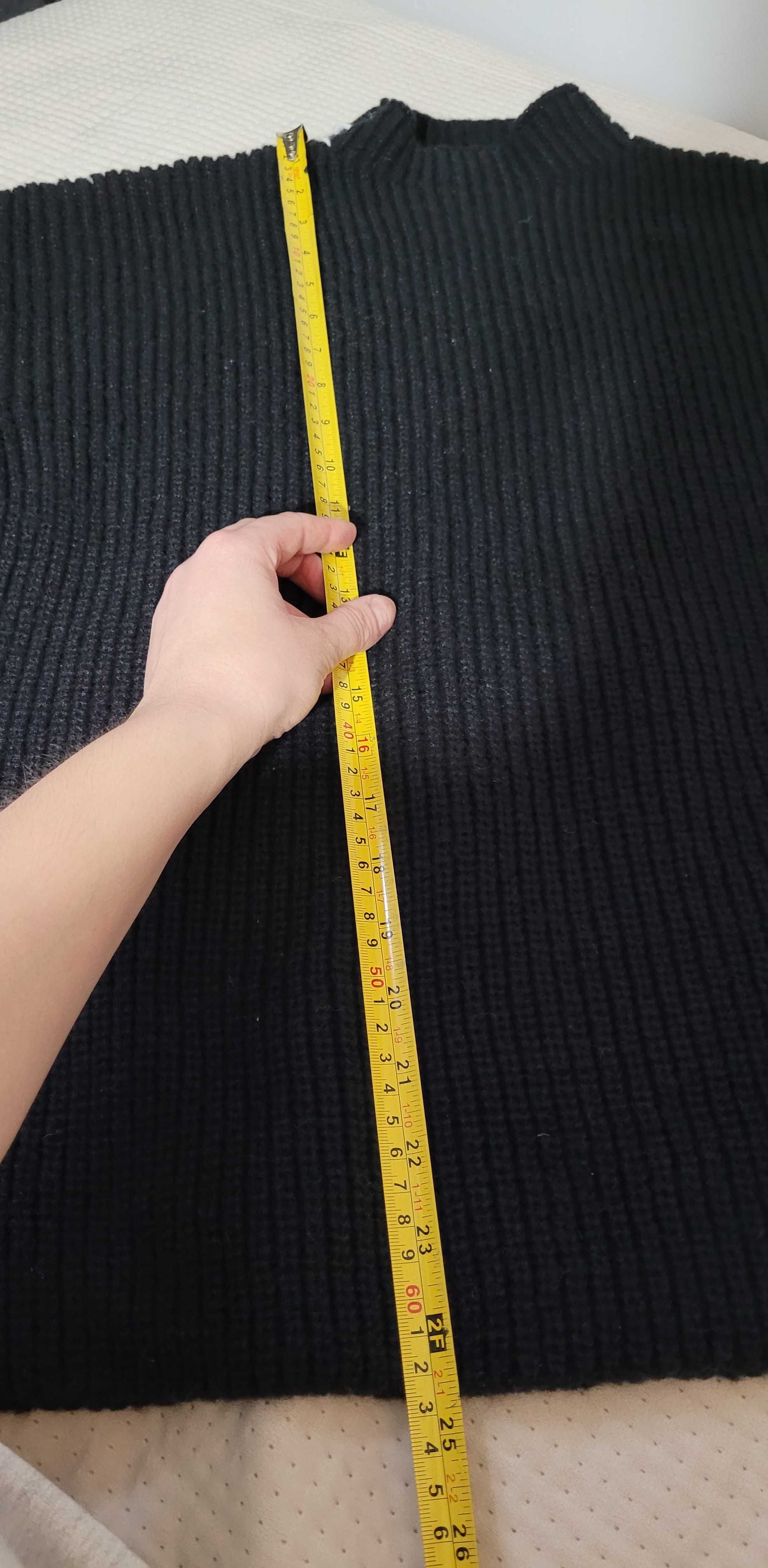 Gruby mięsisty ciepły sweter pół golf rozmiar M 38 oversize luźny