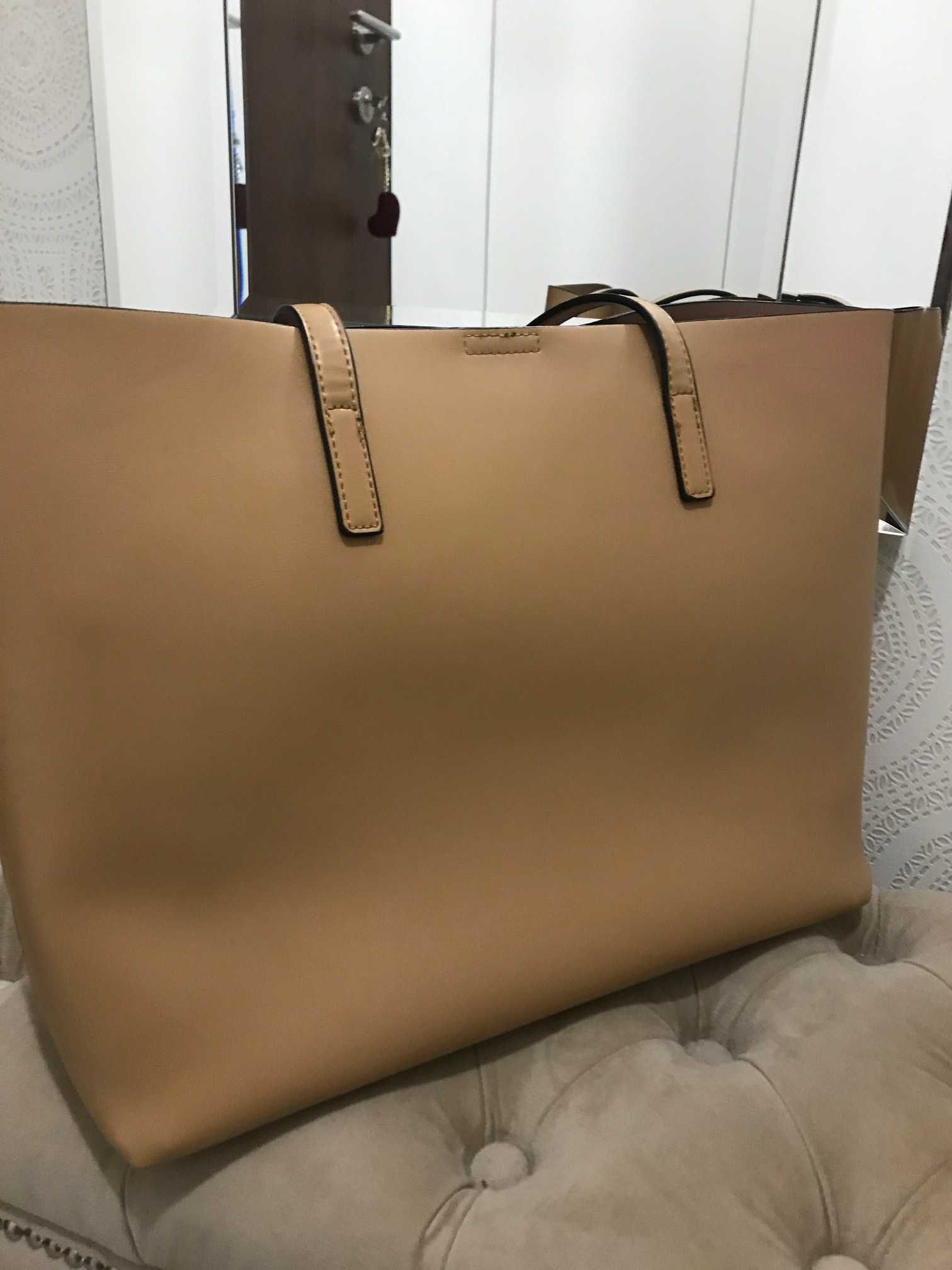 Puccini shopper duża torba nude beż