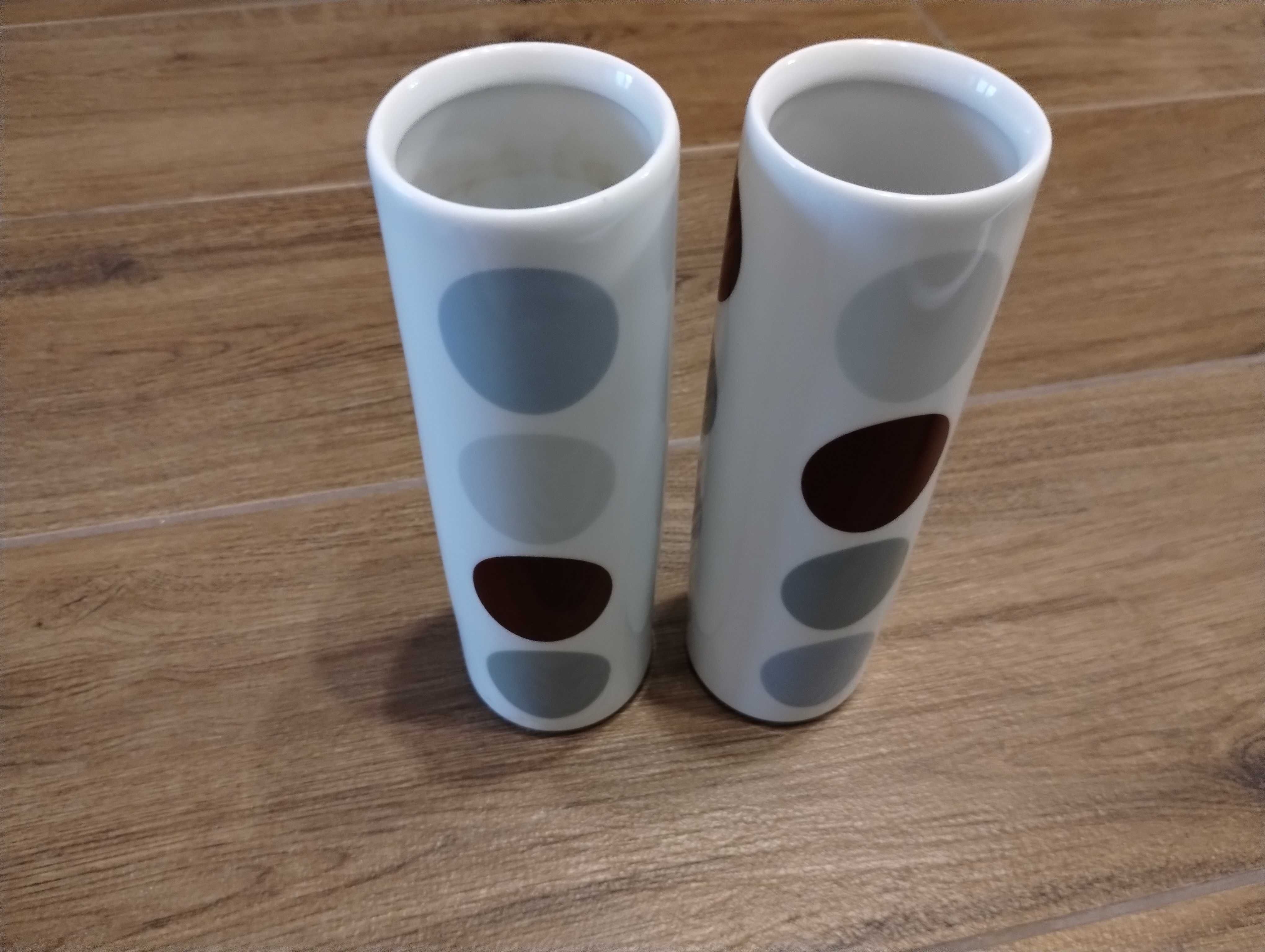 Dwa wazony wazon ceramiczny ceramiczne kropki