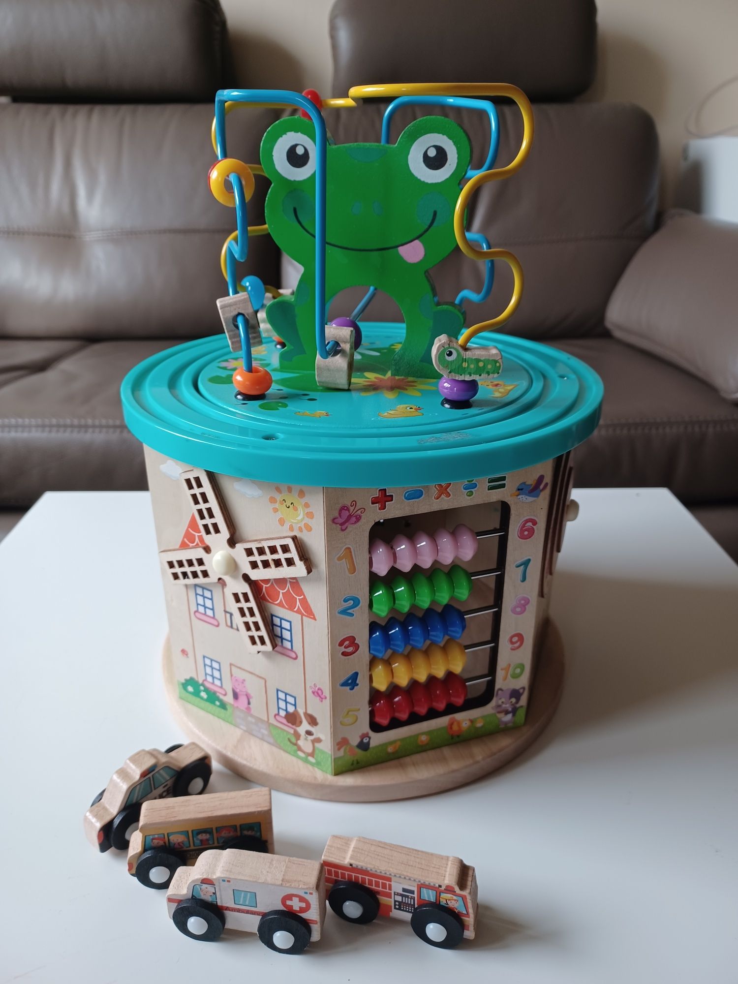 Drewniana kostka aktywizująca - Activity Cube Toy