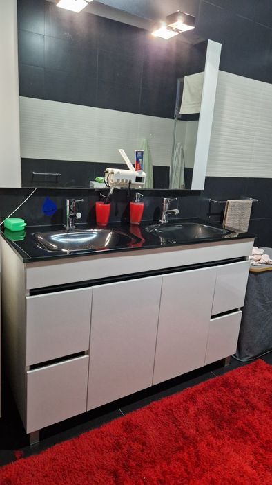 Movel wc 120cm com 2 pias