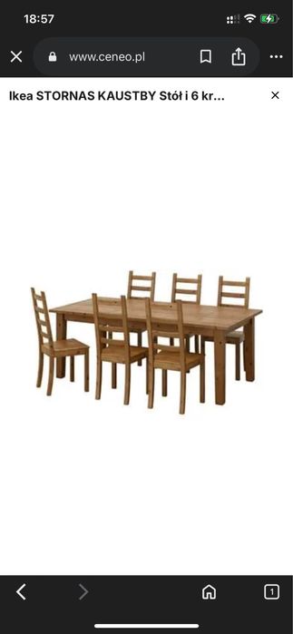 Stół z krzeslami sosna, Ikea dowoz