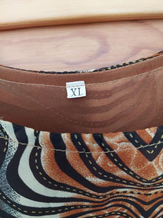 Vestido XL castanho preto e branco