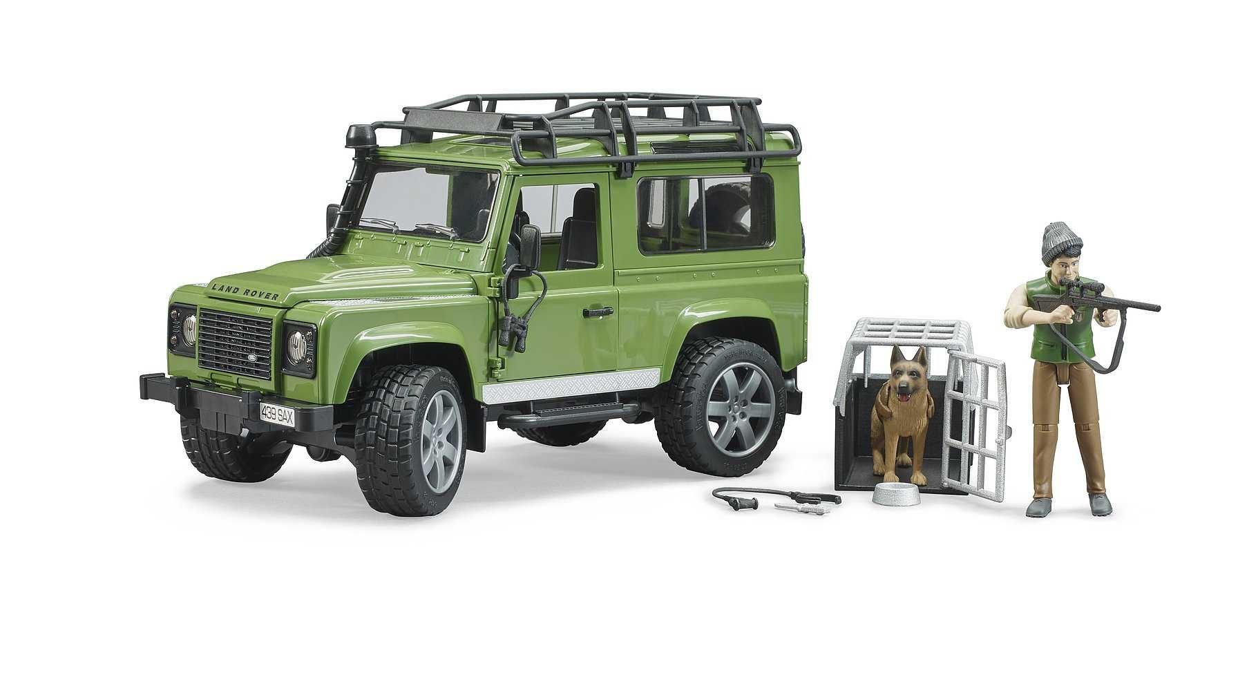 Bruder 02587 Land Rover Defender z leśniczym i psem