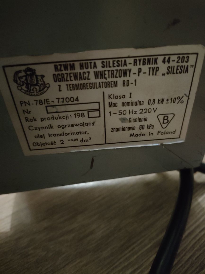 Porządny olejowy grzejnik kaloryfer z termostatem Silesia Rybnik oszcz