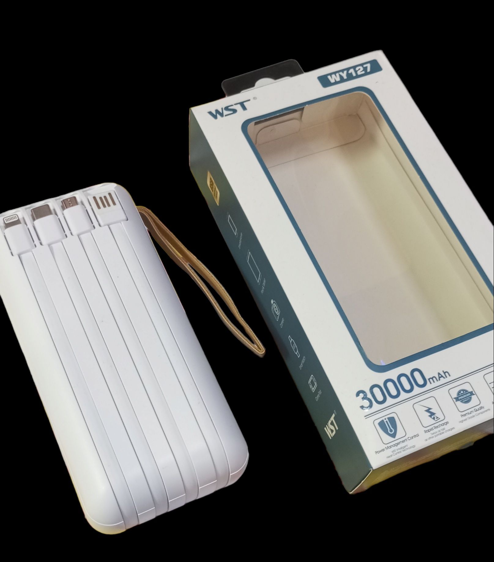 Павербанк 30000 mAh + ліхтарик+кабелі