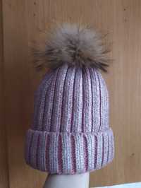 Зимняя шапка, шапочка для девочки 52 размер