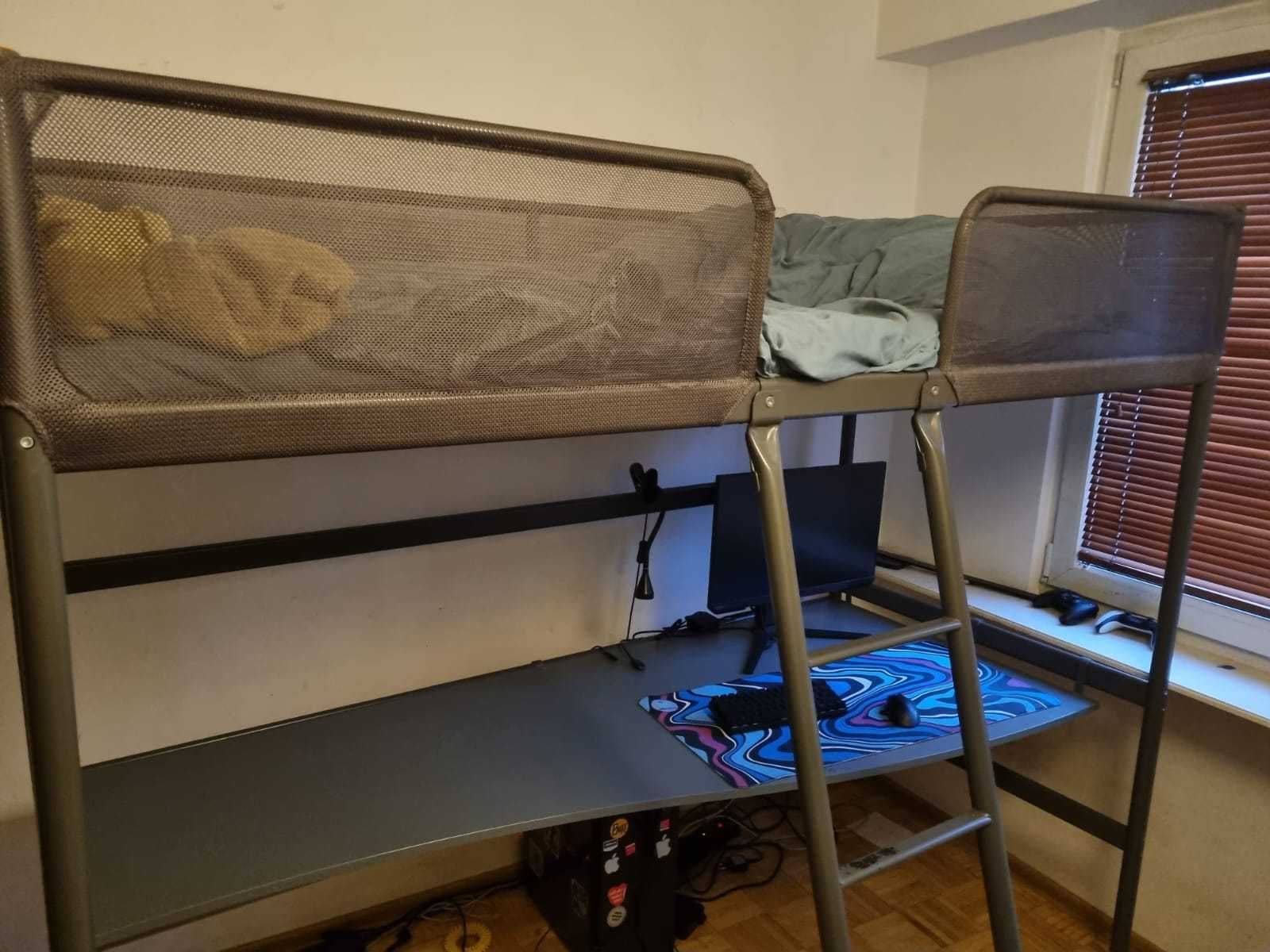 Łóżko na antresoli z biurkiem, IKEA używane