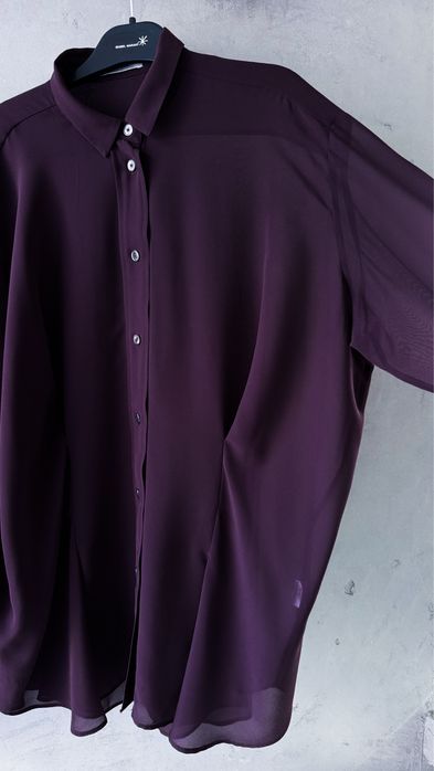 Śliwkowa bluzka ACNE premium koszula mgiełka