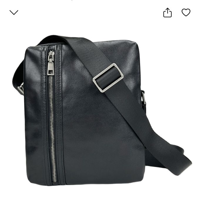 Сумка чоловіча чорна шкіряна / сумка мужская