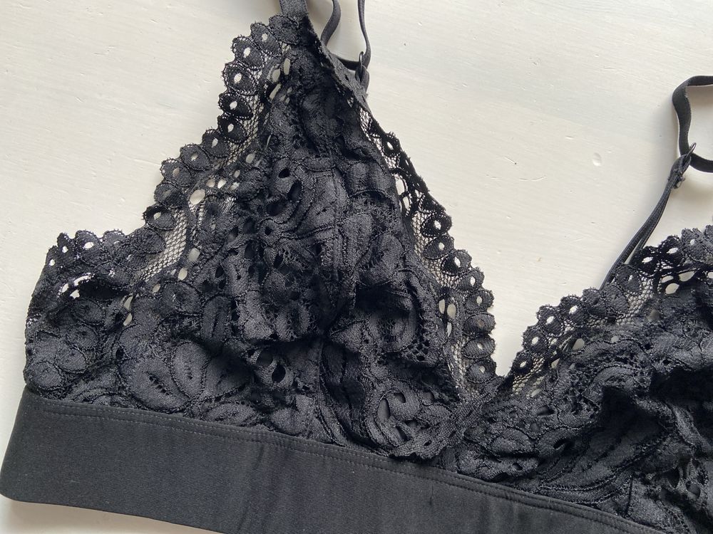 H&M koronkowy stanik nieusztywniany 70/ 75 C