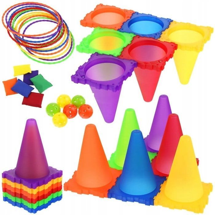 Gra Zręcznościowa Rzucanie Celu Pachołki Treningowe Ringo Woreczki