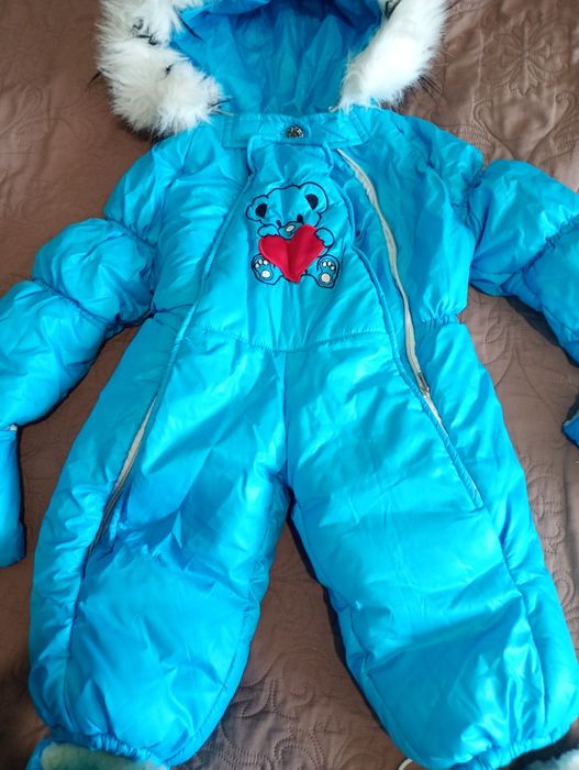 Дитячий зимовий комбінезон на овчині від народження до 2-х років+подар