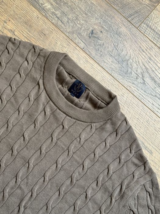 Свитер Next XL-XXL вязаный косами трикотажный бежевый кофта old money